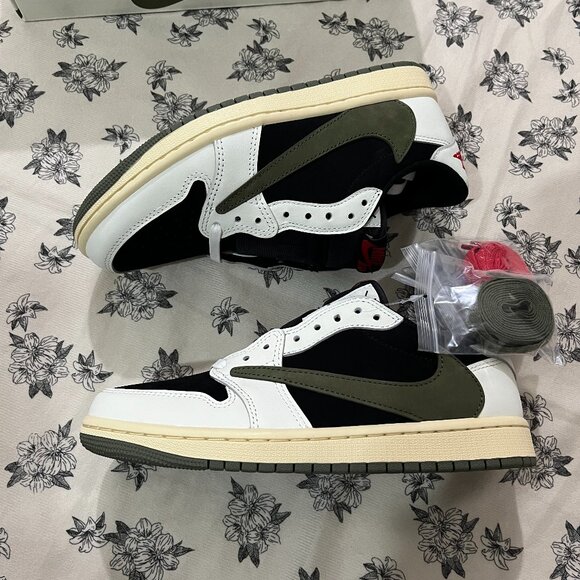 Travis Scott X Air Jordan 1 Og Sp Low Black Olive - Picture 1 of 7